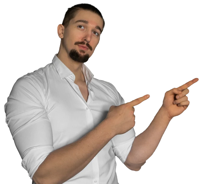 Founder of TrifDigital pointing in the right direction