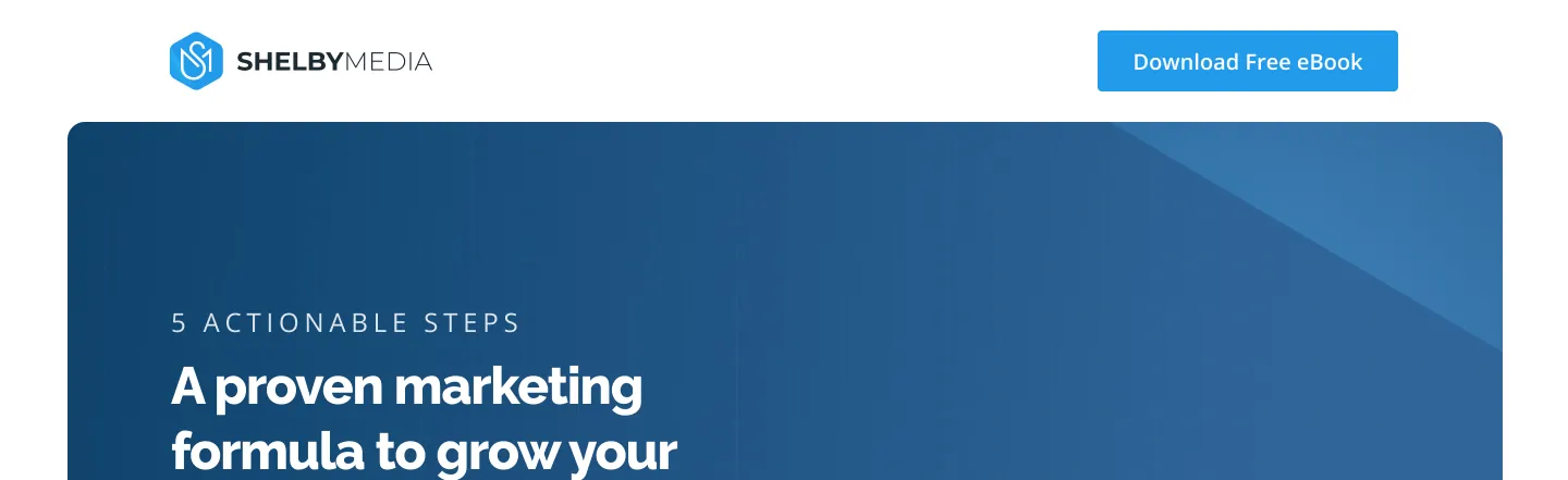 First section of a web design project for a marketing company