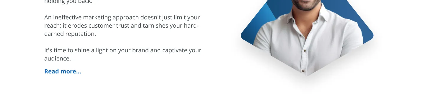 Forth section of a web design project for a marketing company